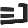 Set de muebles de salón TV 7 piezas madera de ingeniería negro de vidaXL, Muebles TV - Ref: Foro24-3078822, Precio: 422,28 €,...