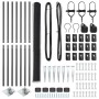 Reja con postes Gris 1.5 x 10 m Acero recubierto de PVC