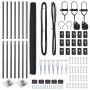 Reja con postes Gris 1.5 x 10 m Acero recubierto de PVC