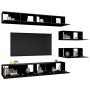 6-teiliges Wohnzimmer-TV-Möbelset aus schwarzem Sperrholz von vidaXL, TV-Möbel - Ref: Foro24-3078833, Preis: 326,39 €, Rabatt: %
