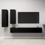 4-teiliges Wohnzimmer-TV-Möbelset aus schwarzem Sperrholz von vidaXL, TV-Möbel - Ref: Foro24-3078838, Preis: 235,93 €, Rabatt: %