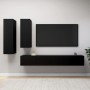 Set de muebles de TV salón 4 piezas madera contrachapada negro de vidaXL, Muebles TV - Ref: Foro24-3078838, Precio: 231,35 €,...
