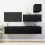 4-teiliges TV-Wohnzimmermöbel-Set Sperrholz schwarz von vidaXL, TV-Möbel - Ref: Foro24-3078841, Preis: 160,43 €, Rabatt: %