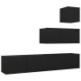 4-teiliges TV-Wohnzimmermöbel-Set Sperrholz schwarz von vidaXL, TV-Möbel - Ref: Foro24-3078841, Preis: 160,43 €, Rabatt: %