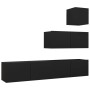 4-teiliges TV-Wohnzimmermöbel-Set Sperrholz schwarz von vidaXL, TV-Möbel - Ref: Foro24-3078841, Preis: 151,64 €, Rabatt: %