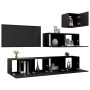 4-teiliges TV-Wohnzimmermöbel-Set Sperrholz schwarz von vidaXL, TV-Möbel - Ref: Foro24-3078841, Preis: 151,64 €, Rabatt: %