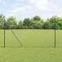 Reja con postes Gris 1.6 x 10 m Acero recubierto de PVC