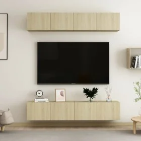Wohnzimmermöbel-Set 4-teilig Sonoma-Eiche 80x30x30 cm von vidaXL, TV-Möbel - Ref: Foro24-3078955, Preis: 177,33 €, Rabatt: %