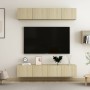 Wohnzimmermöbel-Set 4-teilig Sonoma-Eiche 80x30x30 cm von vidaXL, TV-Möbel - Ref: Foro24-3078955, Preis: 167,38 €, Rabatt: %