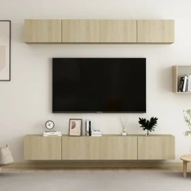 Wohnzimmermöbel-Set 4-teilig Sonoma-Eiche 100x30x30 cm von vidaXL, TV-Möbel - Ref: Foro24-3078956, Preis: 170,45 €, Rabatt: %