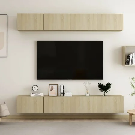 Living room furniture set 4 pieces Sonoma oak 100x30x30 cm by vidaXL, TV Furniture - Ref: Foro24-3078956, Price: 170,45 €, Di...