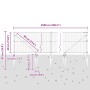 Reja con postes Gris 0.4 x 25 m Acero recubierto de PVC