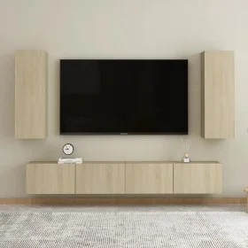 Set de muebles salón TV 4 pzas madera ingeniería roble Sonoma de vidaXL, Muebles TV - Ref: Foro24-3078959, Precio: 171,12 €, ...