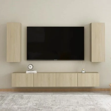 Set de muebles salón TV 4 pzas madera ingeniería roble Sonoma de vidaXL, Muebles TV - Ref: Foro24-3078959, Precio: 171,12 €, ...
