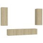 4 Stück Holzwerkstoff TV Wohnzimmer Möbel Set Sonoma Eiche von vidaXL, TV-Möbel - Ref: Foro24-3078959, Preis: 167,85 €, Rabat...