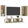 Set de muebles salón TV 4 pzas madera ingeniería roble Sonoma de vidaXL, Muebles TV - Ref: Foro24-3078959, Precio: 171,12 €, ...