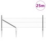 Reja con postes Gris 0.5 x 25 m Acero recubierto de PVC