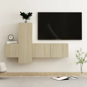 Set de muebles salón TV 3 pzas madera ingeniería roble Sonoma de vidaXL, Muebles TV - Ref: Foro24-3078969, Precio: 108,65 €, ...