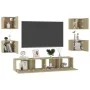 6-teiliges Wohnzimmermöbelset aus Sonoma-Eiche von vidaXL, TV-Möbel - Ref: Foro24-3078977, Preis: 162,32 €, Rabatt: %
