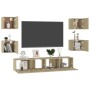 6-teiliges Wohnzimmermöbelset aus Sonoma-Eiche von vidaXL, TV-Möbel - Ref: Foro24-3078977, Preis: 159,48 €, Rabatt: %