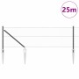 Reja con postes Gris 0.6 x 25 m Acero recubierto de PVC