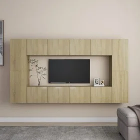 Juego de muebles de salón 8 piezas roble Sonoma de vidaXL, Muebles TV - Ref: Foro24-3078984, Precio: 307,61 €, Descuento: %