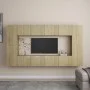 8-teiliges Wohnzimmermöbel-Set aus Sonoma-Eiche von vidaXL, TV-Möbel - Ref: Foro24-3078984, Preis: 307,61 €, Rabatt: %