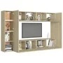8-teiliges Wohnzimmermöbel-Set aus Sonoma-Eiche von vidaXL, TV-Möbel - Ref: Foro24-3078984, Preis: 307,61 €, Rabatt: %