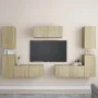 7-teiliges Wohnzimmermöbelset aus Sonoma-Eiche von vidaXL, TV-Möbel - Ref: Foro24-3078987, Preis: 264,29 €, Rabatt: %