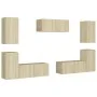 7-teiliges Wohnzimmermöbelset aus Sonoma-Eiche von vidaXL, TV-Möbel - Ref: Foro24-3078987, Preis: 264,29 €, Rabatt: %