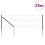 Reja con postes Gris 0.6 x 25 m Acero recubierto de PVC