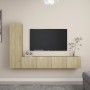 4-teiliges Wohnzimmermöbel-Set aus Sonoma-Eiche von vidaXL, TV-Möbel - Ref: Foro24-3078989, Preis: 152,41 €, Rabatt: %