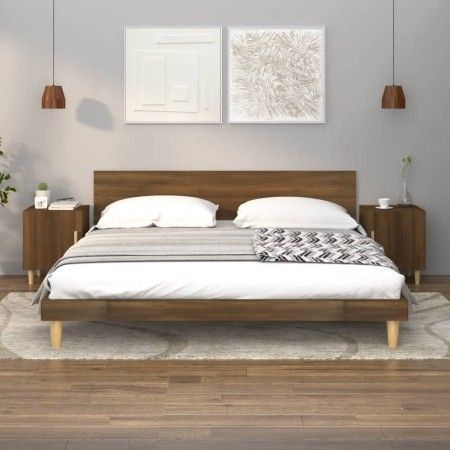Nachttische 2 Stück braunes Eichensperrholz von vidaXL, Nachttische - Ref: Foro24-817314, Preis: 46,48 €, Rabatt: %