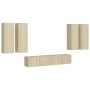 Set de muebles salón TV 6 pzas madera ingeniería roble Sonoma