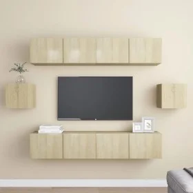 6-teiliges Wohnzimmermöbelset aus Sonoma-Eiche von vidaXL, TV-Möbel - Ref: Foro24-3078998, Preis: 212,84 €, Rabatt: %