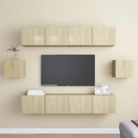 6-teiliges Wohnzimmermöbelset aus Sonoma-Eiche von vidaXL, TV-Möbel - Ref: Foro24-3078998, Preis: 212,84 €, Rabatt: %