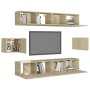 6-teiliges Wohnzimmermöbelset aus Sonoma-Eiche von vidaXL, TV-Möbel - Ref: Foro24-3078998, Preis: 204,95 €, Rabatt: %