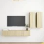 4-teiliges Wohnzimmermöbel-Set aus Sonoma-Eiche von vidaXL, TV-Möbel - Ref: Foro24-3079001, Preis: 171,12 €, Rabatt: %