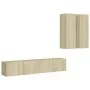 4-teiliges Wohnzimmermöbel-Set aus Sonoma-Eiche von vidaXL, TV-Möbel - Ref: Foro24-3079001, Preis: 171,12 €, Rabatt: %