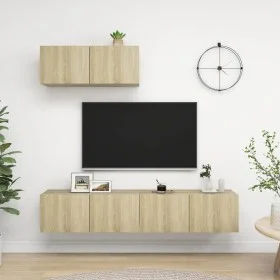 2-teiliges Wohnzimmermöbel-Set aus Sonoma-Eiche von vidaXL, TV-Möbel - Ref: Foro24-3079016, Preis: 134,02 €, Rabatt: %