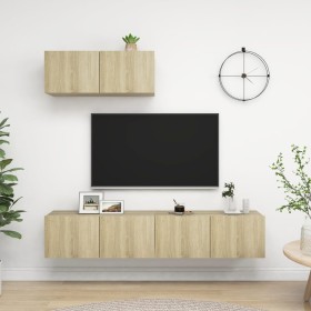 2-teiliges Wohnzimmermöbel-Set aus Sonoma-Eiche von vidaXL, TV-Möbel - Ref: Foro24-3079016, Preis: 126,52 €, Rabatt: %