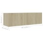 2-teiliges Wohnzimmermöbel-Set aus Sonoma-Eiche von vidaXL, TV-Möbel - Ref: Foro24-3079017, Preis: 83,82 €, Rabatt: %