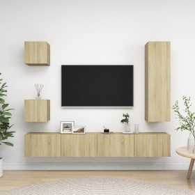 Sonoma Oak 5-Piece Living Room Furniture Set by vidaXL, TV Furniture - Ref: Foro24-3079012, Price: 173,62 €, Discount: %