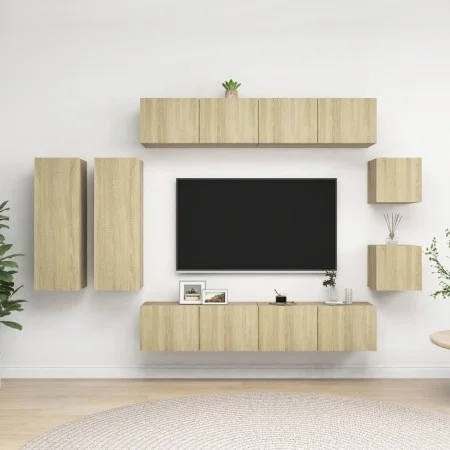 Set de muebles salón TV 8 pzas madera ingeniería roble Sonoma de vidaXL, Muebles TV - Ref: Foro24-3079020, Precio: 294,36 €, ...