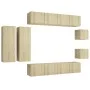 Set de muebles salón TV 8 pzas madera ingeniería roble Sonoma de vidaXL, Muebles TV - Ref: Foro24-3079020, Precio: 294,36 €, ...