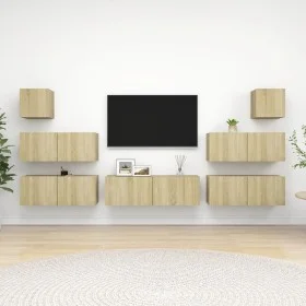 7-teiliges Wohnzimmermöbelset aus Sonoma-Eiche von vidaXL, TV-Möbel - Ref: Foro24-3079028, Preis: 254,18 €, Rabatt: %