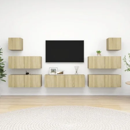 Juego de muebles de salón 7 piezas roble Sonoma de vidaXL, Muebles TV - Ref: Foro24-3079028, Precio: 254,18 €, Descuento: %