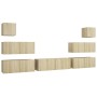 7-teiliges Wohnzimmermöbelset aus Sonoma-Eiche von vidaXL, TV-Möbel - Ref: Foro24-3079028, Preis: 245,07 €, Rabatt: %