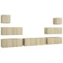 Juego de muebles de salón 7 piezas roble Sonoma de vidaXL, Muebles TV - Ref: Foro24-3079028, Precio: 254,18 €, Descuento: %