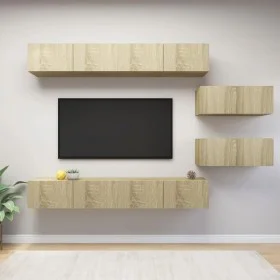 Juego de muebles de salón 6 piezas roble Sonoma de vidaXL, Muebles TV - Ref: Foro24-3079043, Precio: 254,00 €, Descuento: %